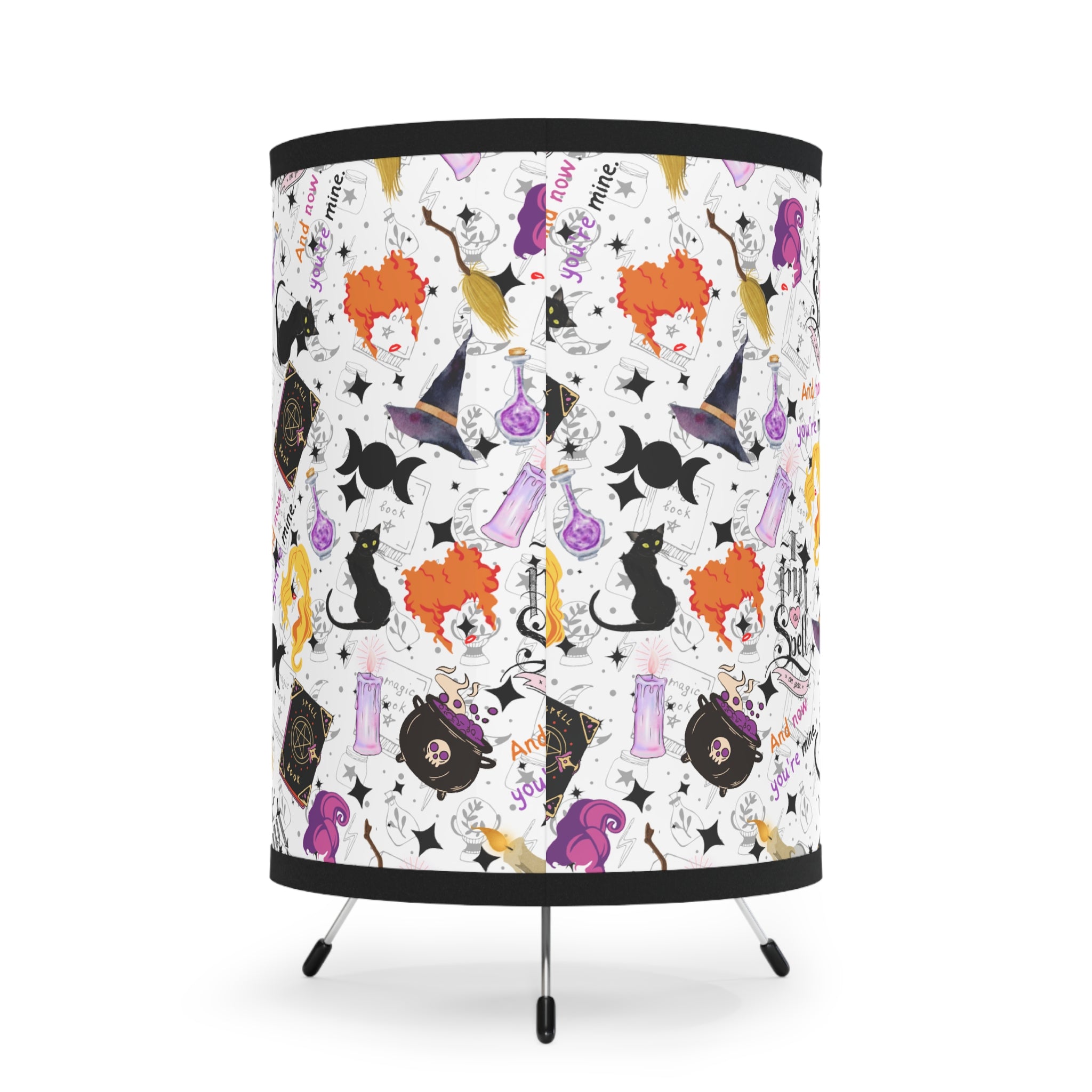 Hocus Pocus- Tripod Lamp with High-Res Printed Shade, US\CA plug - Creations by Chris and Carlos